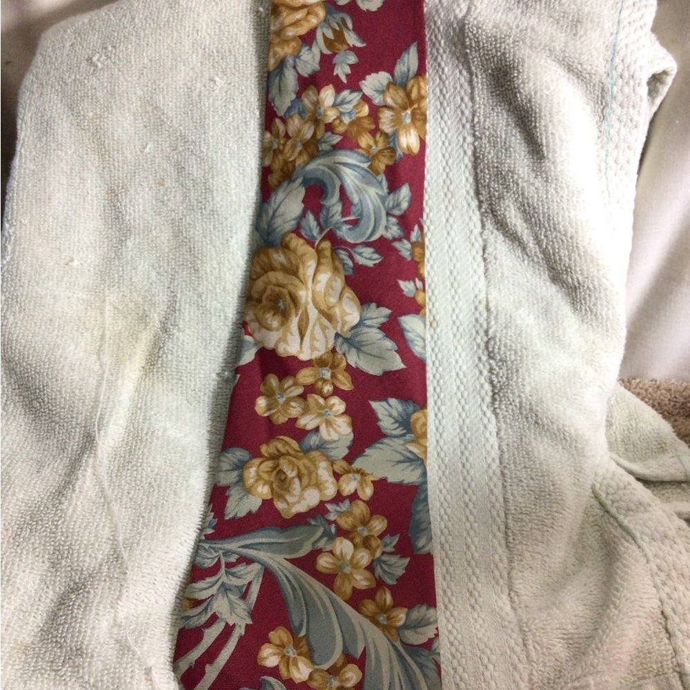 Tommy Bahama Floral Silk Tie in Burgundy, Gold, Blue